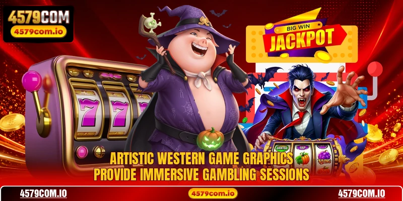 Artistic western game graphics provide immersive gambling sessions