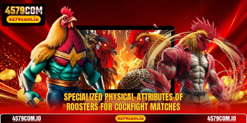 Specialized physical attributes of roosters for cockfight matches
